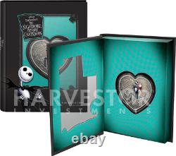 Nightmare Before Christmas Heart Shape Love Is Eternal 1 Oz. Argent Coin