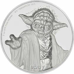 Niue 2 Oz Argent 5 $ Star Wars Yoda Ultra High Relief 2018