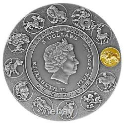 Niue 2020 Douze Travailleurs De Hercules Erymanthian Boar 5 $ Pièce D'argent 2 Oz