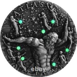 Niue 2020 Titans Atlas Glow In The Dark $2 Pièce D’argent 2 Oz