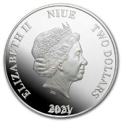 Niue 2021 1 Oz Pièce De Preuve D'argent- Seigneur Des Anneaux Gandalf Le Gris