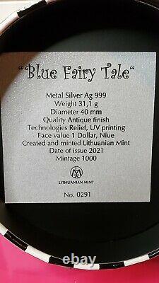 Niue 2021 Fairy Tales Blue Fairy Tale Pièce D'argent De 1 $ 1 Oz