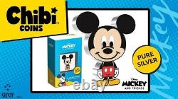 Nouveau 2021 Chibi Mickey Mouse 1 Oz Silver Proof Coin (épuisé) Inhand
