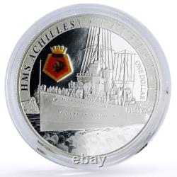 Nouvelle-Zélande 1 dollar Cuirassés Croiseurs HMS Achilles pièce en argent preuve 2014