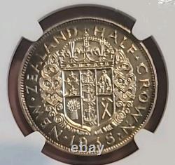 Nouvelle-Zélande 1935 Demi-Couronne Superb Gem Cameo Épreuve NGC PF67 Meilleur LV