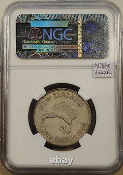 Nouvelle-Zélande 1940 Florin NGC Certifié AU50