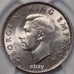 Nouvelle-Zélande, 1943 Florin George VI. PCGS MS 63. Tirage de 1 400 000.