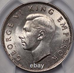 Nouvelle-Zélande, 1943 Florin Georges VI. PCGS MS 63. Tirage de 1 400 000.