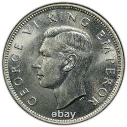 Nouvelle-Zélande, 1945 Florin George VI. PCGS MS 63. Tirage de 515 000.
