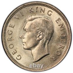 Nouvelle-Zélande, 1945 Shilling de George VI. PCGS MS 63. Tirage de 1 030 000.