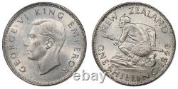 Nouvelle-Zélande, 1946 George VI Shilling. PCGS MS 65. Tirage de 1 060 000.