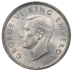 Nouvelle-Zélande, 1946 Shilling George VI. PCGS MS 65. Tirage de 1 060 000.