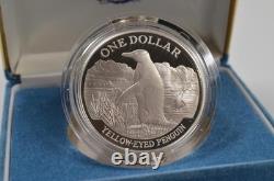 Nouvelle-Zélande 1988 pièce de preuve en argent d’un dollar manchot aux yeux jaunes