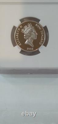 Nouvelle-Zélande 1992 PIEFORT Anniv. de la monnaie décimale pièce d’argent de 1 $ NGC PF 69 UC