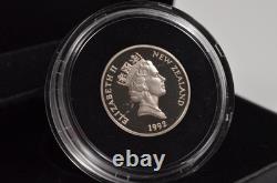 Nouvelle-Zélande 1992 – Pièce piéfort de 1 dollar en argent Kiwi, belle épreuve