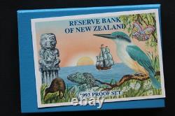 Nouvelle-Zélande 1993 Ensemble de pièces en épreuve ARGENT 2 $ MARTINET (Ay210302/K2)