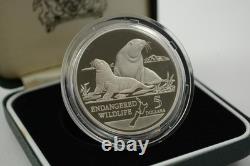 Nouvelle-Zélande 1993 pièce de 5 $ en argent proof Lion de mer