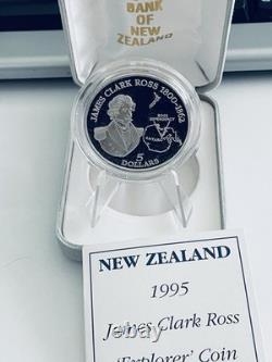 Nouvelle-Zélande 1995 pièce de preuve en argent de 5 $ James Clarke Ross, explorateur