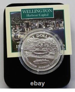 Nouvelle-Zélande 1999 Pièce de monnaie en argent épreuve Wellington Harbour! Rare