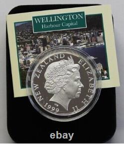 Nouvelle-Zélande 1999 Pièce de monnaie en argent épreuve Wellington Harbour! Rare