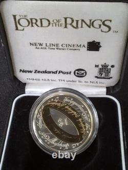 Nouvelle-Zélande 2003 – Pièce dorée en argent sterling Belle Épreuve – Le Seigneur des anneaux