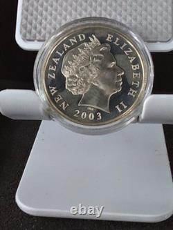 Nouvelle-Zélande 2003 – Pièce dorée en argent sterling Belle Épreuve – Le Seigneur des anneaux