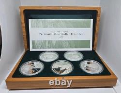 Nouvelle-Zélande 2004 à 2008 Coffret de pièces Kiwi Proof cinq pièces Kiwi de 1 oz Édition limitée /500