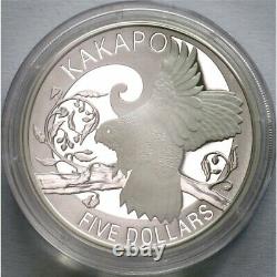 Nouvelle-Zélande 2009 - Pièce de monnaie en argent 1 once épreuve numismatique - Kakapo, rare