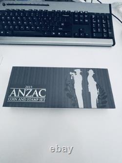 Nouvelle-Zélande 2015 Ensemble monnaie et timbre en argent preuve ANZAC