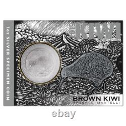 Nouvelle-Zélande - 2019 1 OZ Pièce en Argent Kiwi Série - Pièce Kiwi Brun