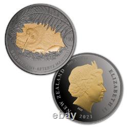 Nouvelle-Zélande 2021 5 OZ Pièce de monnaie Kiwi en argent épreuve - Pièce de monnaie Kiwi brun