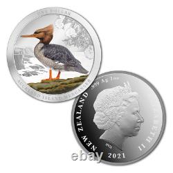 Nouvelle-Zélande -2021- Ensemble de pièces de monnaie de preuve - Canard de l'Île d'Auckland Merganser