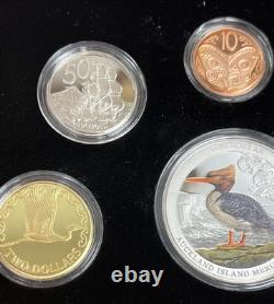 Nouvelle-Zélande - 2021 - Ensemble de pièces de monnaie en monnaie de preuve - Canard merganser de l'île Auckland