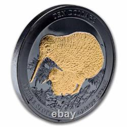 Nouvelle-Zélande 2022 5 OZ Pièce en Argent Kiwi Proof - Pièce Kiwi Marron