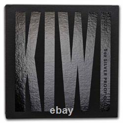 Nouvelle-Zélande 2022 5 OZ Pièce en Argent Kiwi Proof - Pièce Kiwi Marron