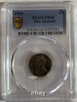 Nouvelle-Zélande George V Preuve 6 pence 1935 PR66 PCGS ? pièce en argent