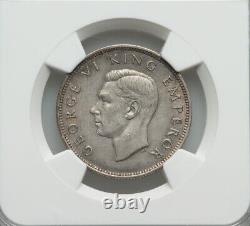 Nouvelle-Zélande George VI 1940 Florin Pièce, Presque non circulée, Certifiée Ngc Au55