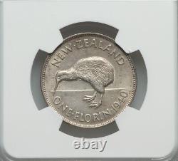 Nouvelle-Zélande George VI 1940 Florin Pièce, Presque non circulée, Certifiée Ngc Au55