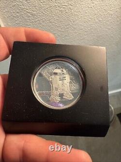 Nouvelle pièce en argent de 1 oz R2-D2 classique Disney Star Wars 2016 Niue Nouvelle-Zélande avec boîte et certificat d'authenticité