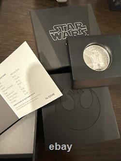 Nouvelle pièce en argent de 1 oz R2-D2 classique Disney Star Wars 2016 Niue Nouvelle-Zélande avec boîte et certificat d'authenticité