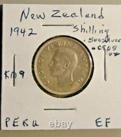 Nouvelle-zélande 1 Shilling 1942 Argent Km#9 Date Clé