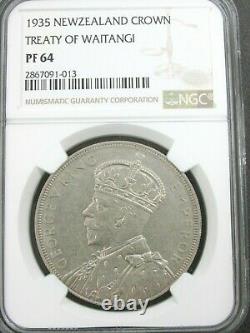 Nouvelle-zélande 1935 Proof Set 4-coin Ngc Silver Coins Traité De La Couronne Waitangi Q1f5