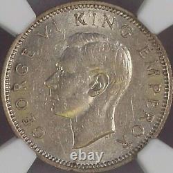 Nouvelle-zélande. 1941, 6 Pence, Argent Ngc Au58 Kgvi, Kiwi, Date Clé, Top 10
