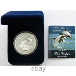 Nouvelle-zélande 2002 Silver Proof 5 Dollars Coin- Hector's Dolphin