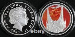 Nouvelle-zélande 2003 Seigneur Des Anneaux Yeux De Sauron $1 Couleur Argent Proof Coin