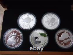 Nouvelle-zélande 2004 À 2008- Kiwi Proof Coin Set 1 Oz Kiwi Coins! Scarce