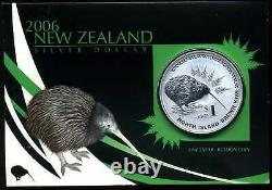 Nouvelle-zélande 2006 $1 North Island Brown Kiwi 1 Oz. 999 Bullion Dollar D'argent