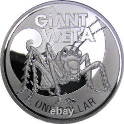 Nouvelle-zélande 2009 Giants 5 Pièces De Monnaie Jeu De Preuve $1 1 Oz Pure Silver Eagle Whale