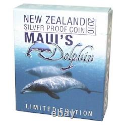 Nouvelle-zélande 2010 1 Oz Pièce D'épreuve D'argent Maui Dolphin