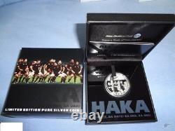 Nouvelle-zélande- 2011 1 Oz Silver Proof Coin- Rugby Haka All Blacks Rugby